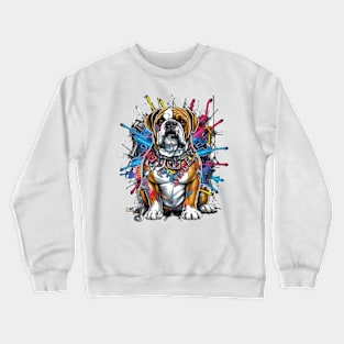 An eye-catching Electrician English Bulldog t-shirt design featuring a confident bulldog wearing Crewneck Sweatshirt